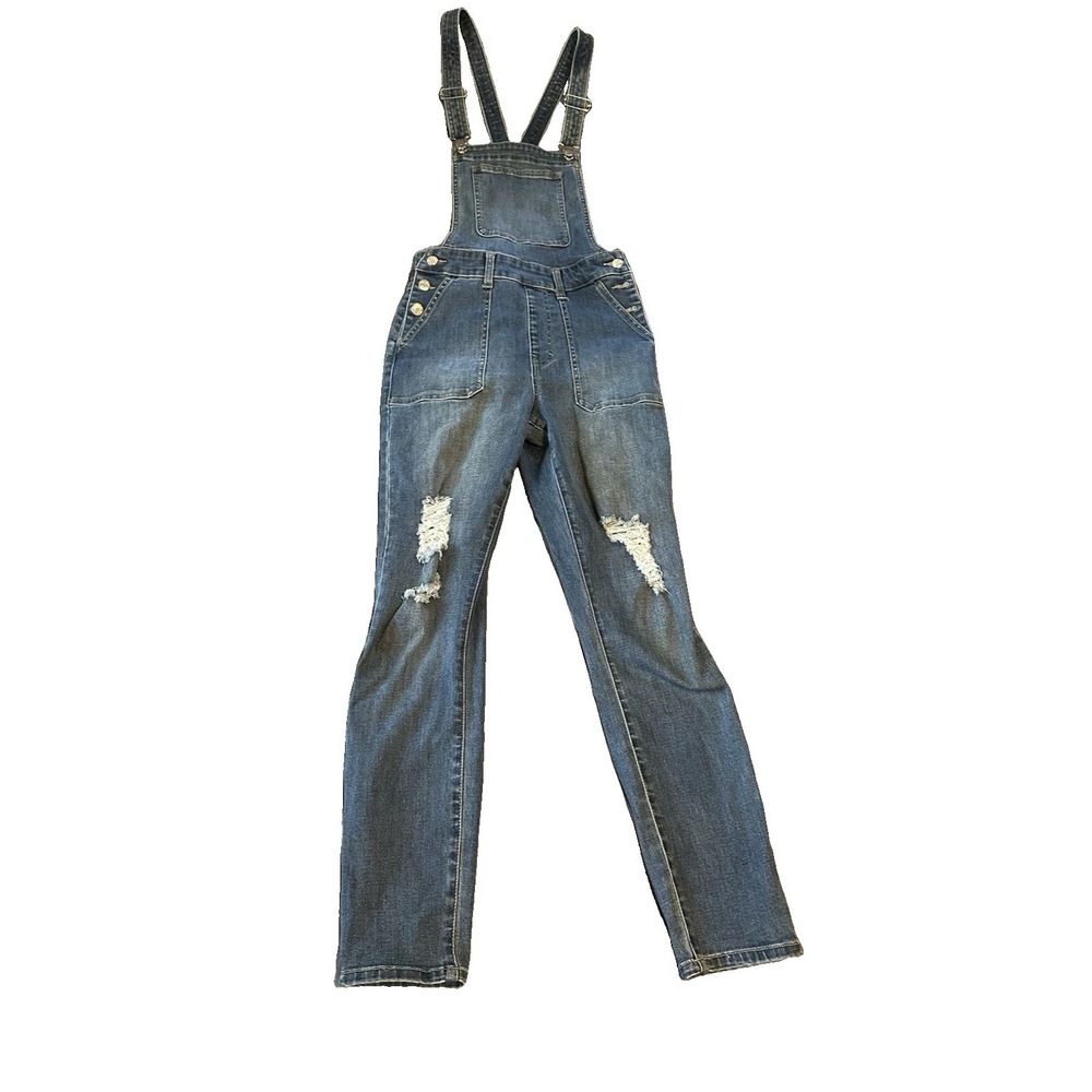 Guess Distressed Denim Overalls Womens 28 Preppy 2000s Y2K Streetwear Indie